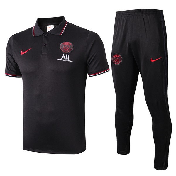 Polo Paris Saint Germain Komplett Set 2019-20 Rote Schwarz Weiß Fussballtrikots Günstig